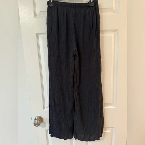 Abercrombie & Fitch Black Crinkle Pull on Baggy Pants - Picture 1 of 5